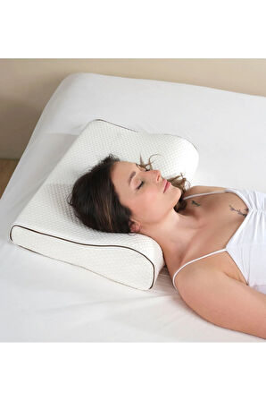 Ortopedik Visco Yastık Boyun Destekli Lüks Ortopedik Yastık 55x35 Cm