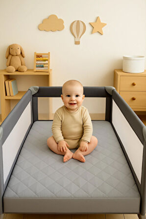 %100 Pamuk Kapitone Fitted Su Sıvı Geçirmez Bebek Alezi-Çocuk Alezi, Park Yatak Beşik Yatak Alezi