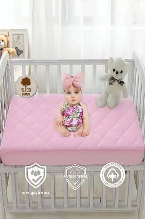 %100 Pamuk Kapitone Fitted Su Sıvı Geçirmez Bebek Alezi-Çocuk Alezi, Park Yatak Beşik Yatak Alezi