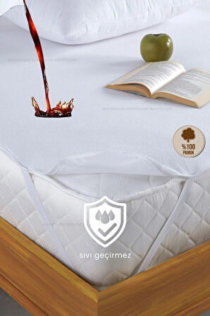 %100 Pamuk Havlu Lastikli Su Sıvı Geçirmez Yatak Koruyucu Alez (8 Farklı Ebat)