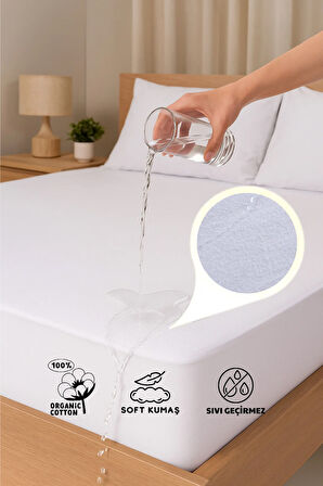 Pamukkale Alez Pamuk Fitted Su Sıvı Geçirmez Yatak Koruyucu Alez 90x190 (10 Farklı Ebat)