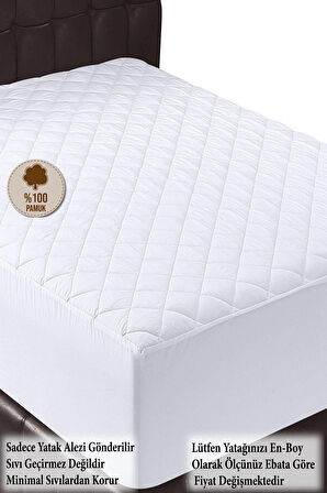 Pamukkale Alez Kapitone Fitted Yatak Koruyucu %100 Pamuk Alez 150x200 (10 Farklı Ebat)