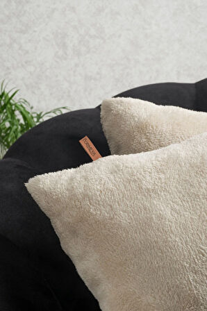 Çift Tarafı Wellsoft Kumaş 2'li 44x44 cm Hediyelik Dekoratif Pelüş Kırlent Kılıfı Yastık Kılıfı