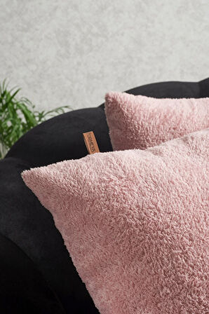 Çift Tarafı Wellsoft Kumaş 2'li 44x44 cm Hediyelik Dekoratif Pelüş Kırlent Kılıfı Yastık Kılıfı