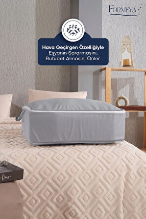6 Adet Büyük Boy Gri Yatak Baza Altı Çok Amaçlı Hurç 64 x 45 x 22 Cm