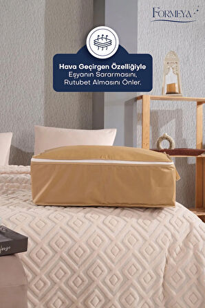 6 Adet Büyük Boy Kahverengi Yatak Baza Altı Çok Amaçlı Hurç 64 x 45 x 22 Cm