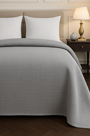 Renkli Gofret Desen Tek Kişilik Pike Yatak Örtüsü Otel Pike 160x230 cm