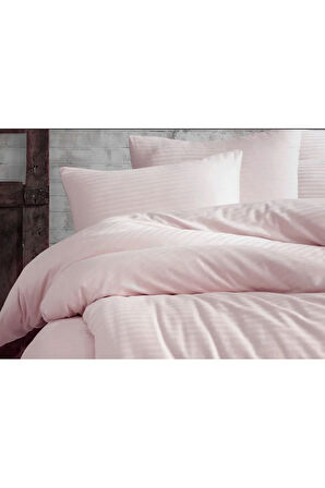 Çizgili Lastikli Çarşaflı Çift Kişilik Nevresim Takımı