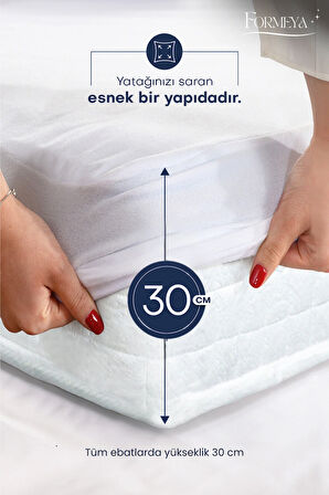 Pamukkale Beyaz Alez Mikro Fitted Su Sıvı Geçirmez Yatak Koruyucu Alez  (10 Farklı Ebat)