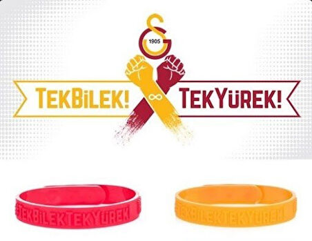 Galatasaray Orijinal Tek Yürek Tek Bilek Silikon Bileklik