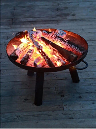 Kulplu Ateş Çukuru Bahçe Şöminesi Kamp Sobası Bahçe Sobası kulplu soba 7010-NRM