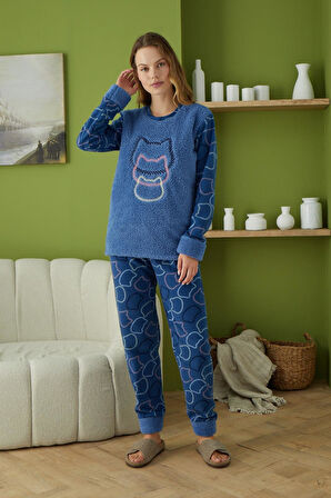 Pijamood 6011 Lacivert Kadın Pijama Takımı
