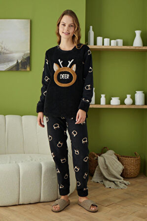 Pijamood 6012 Siyah Kadın Pijama Takımı