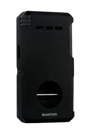 Quantoro Çift Torch Pürmüz V-Cut/Delicili/İğneli Mat Siyah Metal Puro Çakmağı - TRZ1086