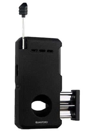 Quantoro Çift Torch Pürmüz V-Cut/Delicili/İğneli Mat Siyah Metal Puro Çakmağı - TRZ1086