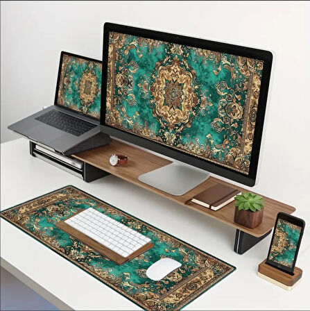 70X30 CM  PERSİAN HALI TEMALI KAYDIRMAZ TABAN SPEED YÜZEY OYUNCU MOUSE PAD GAMİNG