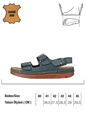 Gezer Paleng Yazlık  Erkek Hakiki Deri Sandalet
