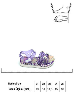 Gezer Yazlık Kaydırmaz Taban Kız Bebe Sandalet