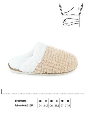 Gezer Kışlık İçi Peluşlu Kadın Ev Terlik