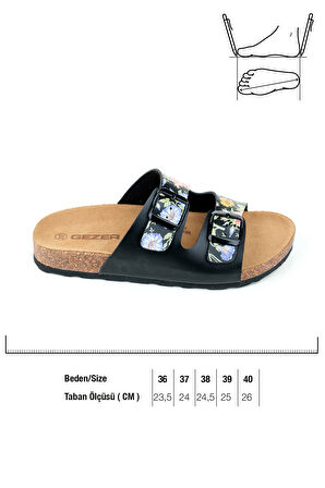 Gezer Kadın Yazlık İki Toka Ayarlanabilir Fashion Terlik