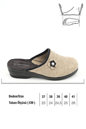 Gezer Kışlık Ev Bahçe Yüksek Topuk Kadın Terlik