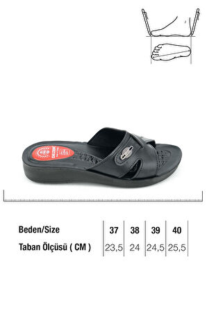Gezer Kadın Yazlık Suni Deri Rahat Taban Günlük Terlik