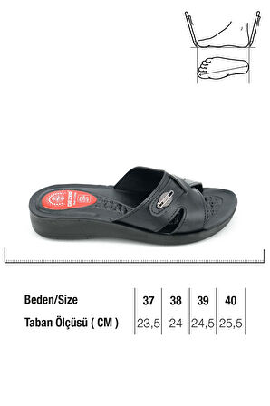 Gezer Kadın Yazlık Suni Deri Rahat Taban Günlük Terlik