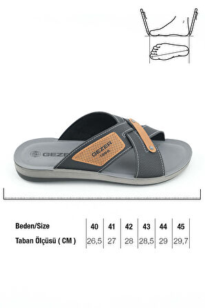 Gezer Yazlık Comfort Taban Sunir Deri Erkek Terlik