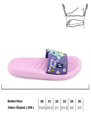 Gezer Yazlık Kız Çocuk Eva Islak Zemine Uygun Banyo Havuz Plaj Terlik