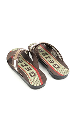 Gezer Erkek Halatlı Terlik Yazlık Star Pu Ev Bahçe Günlük Kahverengi