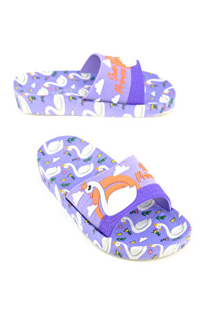 Gezer Kız Çocuk Yazlık Islak Zeminde Kullanıma Uygun Rahat Taban Ev Bahçe Plaj Havuz Terlik