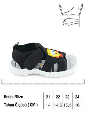 Gezer Erkek Çocuk Yazlık Alt Taban PVC Rahat İç Taban Terk Cırt Cırtlı Ayarlanabilir Günlük Sandalet