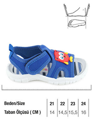 Gezer Erkek Çocuk Yazlık Alt Taban PVC Rahat İç Taban Terk Cırt Cırtlı Ayarlanabilir Günlük Sandalet