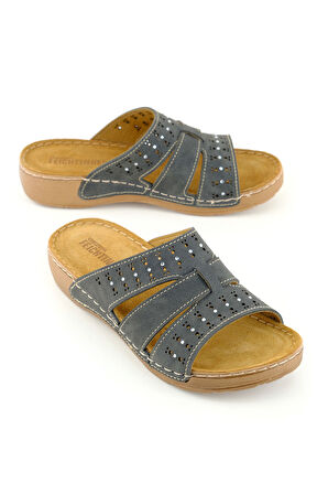 Gezer Feichtingen Kadın Yazlık İç Taban Hakiki Deri Rahat Taban Günlük Terlik