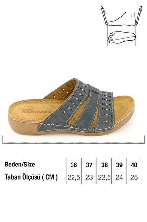 Gezer Feichtingen Kadın Yazlık İç Taban Hakiki Deri Rahat Taban Günlük Terlik