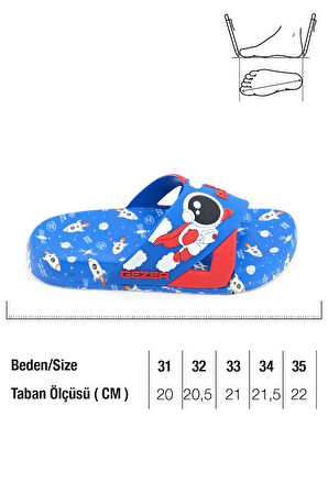 Gezer Erkek Çocuk Yazlık Poliüretan Islak Zemine Uygun Ev Bahçe Havuz Plaj Günlük Terlik