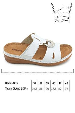 Gezer Yazlık Kadın Suni Deri Koleksiyon Cırtlı Ayarlanabilir Terlik