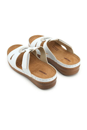 Gezer Yazlık Kadın Suni Deri Koleksiyon Cırtlı Ayarlanabilir Terlik