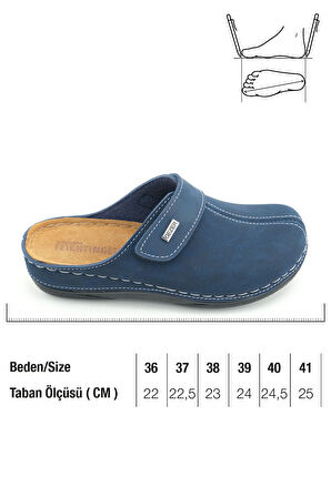 Gezer FEICHTINGEN Kadın Yazlık İç Taban Hakiki Deri Tek Cırtlı Ayarlanabilir Rahat Taban Günlük Terlik