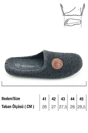 Gezer Erkek Kışlık Keçe Çıkarılabilir İç Taban Rahat Ev Bahçe Gondol Terlik