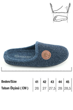Gezer Erkek Kışlık Keçe Çıkarılabilir İç Taban Rahat Ev Bahçe Gondol Terlik