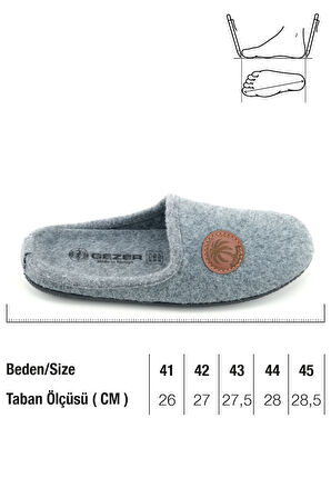 Gezer Erkek Kışlık Keçe Çıkarılabilir İç Taban Rahat Ev Bahçe Gondol Terlik