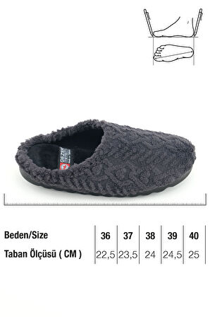 Gezer Kadın Kışlık Esnek Rahat Taban Ev Bahçe Gondol Terlik