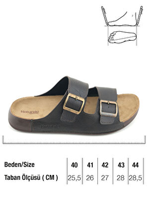 Gezer Naturela Comfort Erkek Yazlık Suni Deri Çift Toka Ayarlanabilir Rahat Taban Günlük Terlik