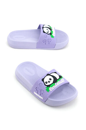 Gezer Panda Yazlık Kız Çocuk PU Islak Zemine Uygun Rahat Taban Ev Bahçe Banyo Havuz Terlik
