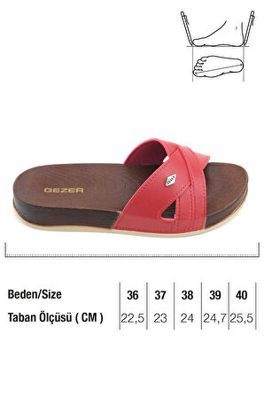 Gezer Kadın Yazlık Suni Deri Rahat Taban Günlük Terlik