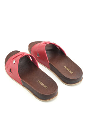 Gezer Kadın Yazlık Suni Deri Rahat Taban Günlük Terlik