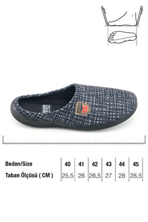 Gezer Erkek Kışlık PU Rahat Taban Ev Bahçe Gondol Terlik