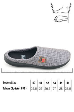 Gezer Erkek Kışlık PU Rahat Taban Ev Bahçe Gondol Terlik