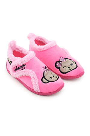 Gezer Kışlık Kız Çocuk Rahat Taban Cırt Cırtlı Ayarlanabilir Ev Okul Kreş Panduf Ayakkabı